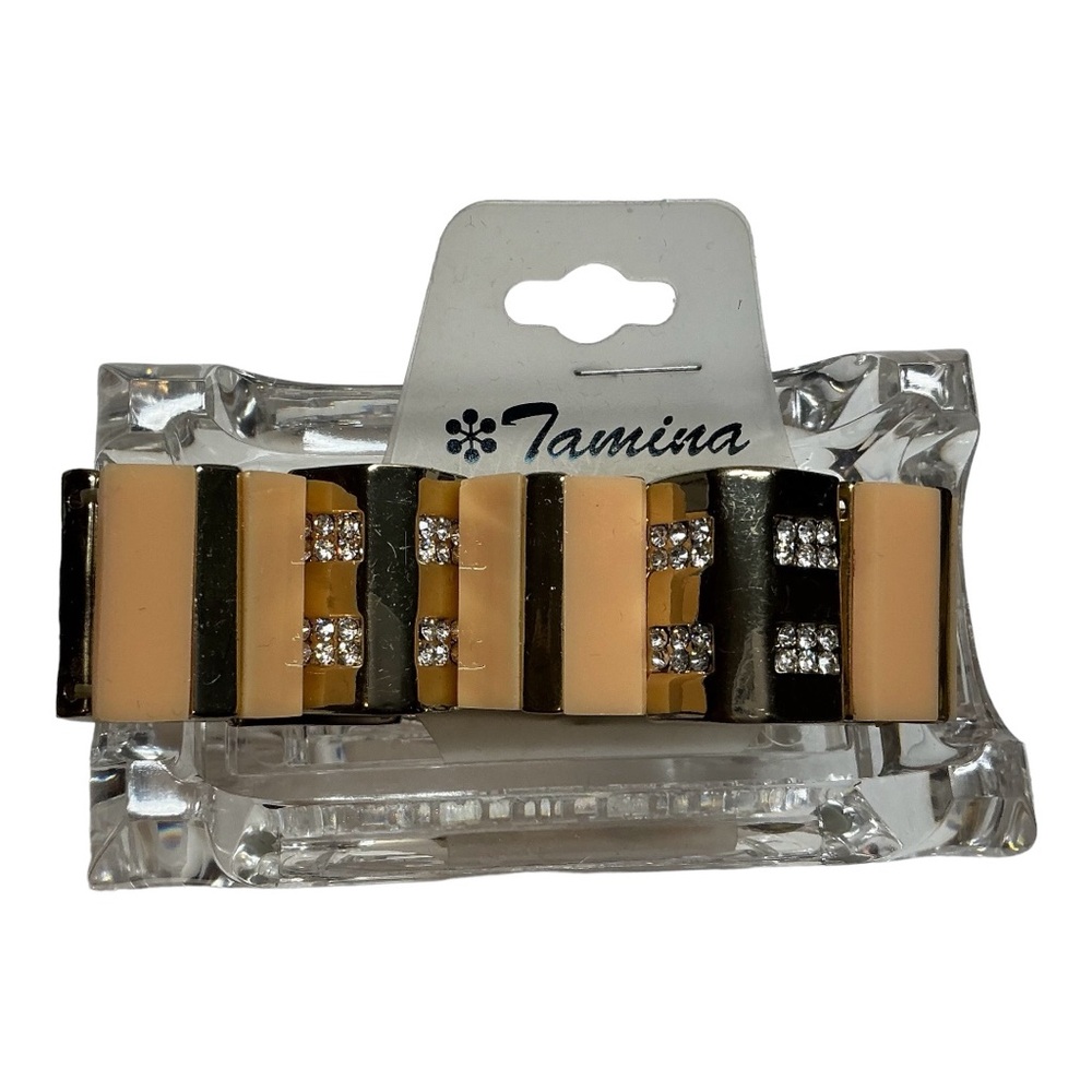 Tamina by Stella Gold-Toned Geometric Peach Inlay Bracelet NWT